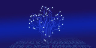 蓝色科技感科技树科技光效蓝色线条科技线条展板背景